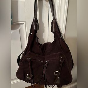 DKNY suede leather shoulder bag💼🐻